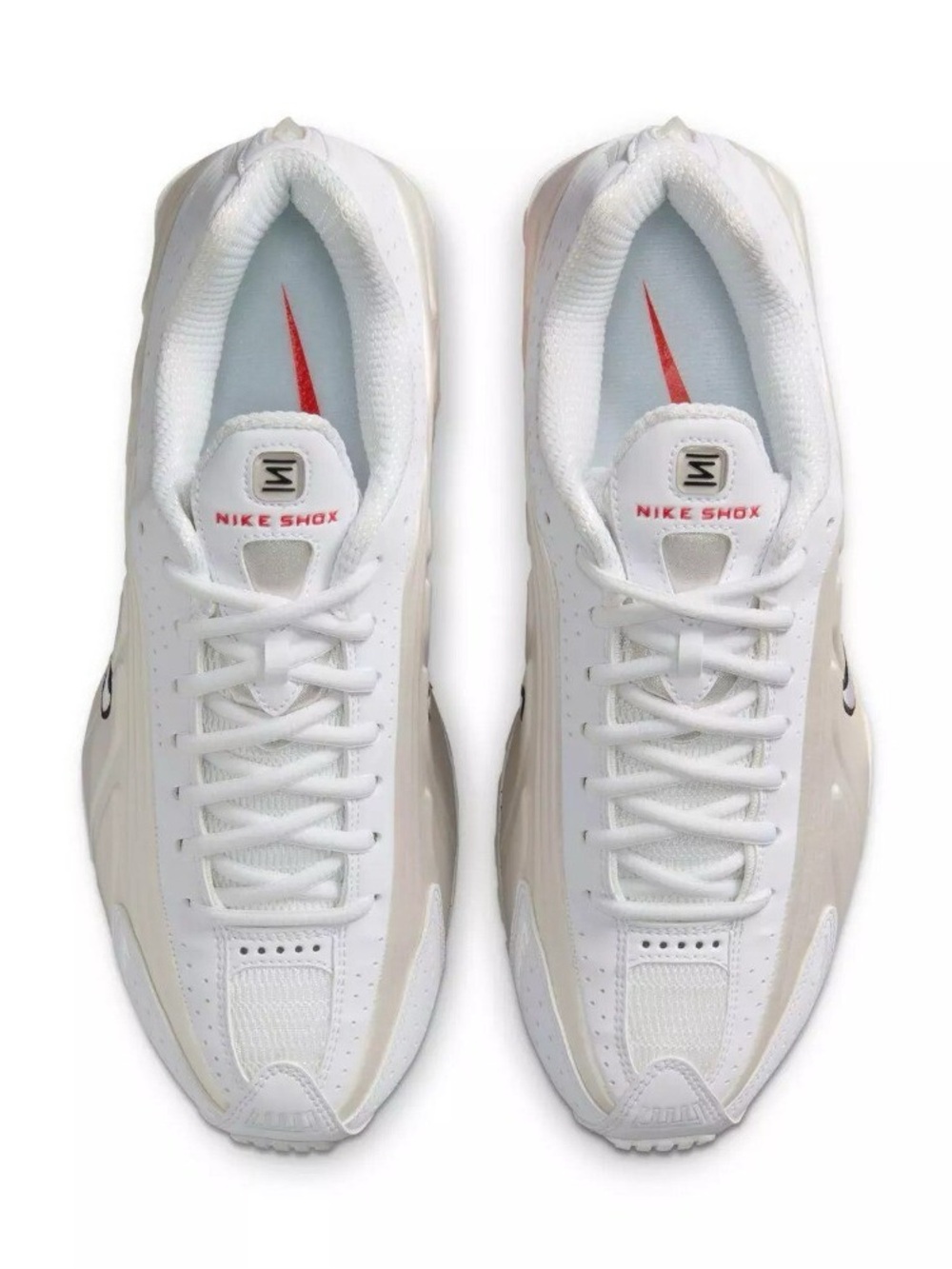 Nike womens shox R4 White Phantom Picante Red Sneaker Size 6 or 4.5 Youth BNIB - Picture 5 of 7